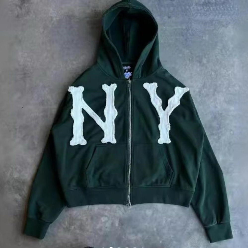 NY Collection Dark Green Hoodie Jacket